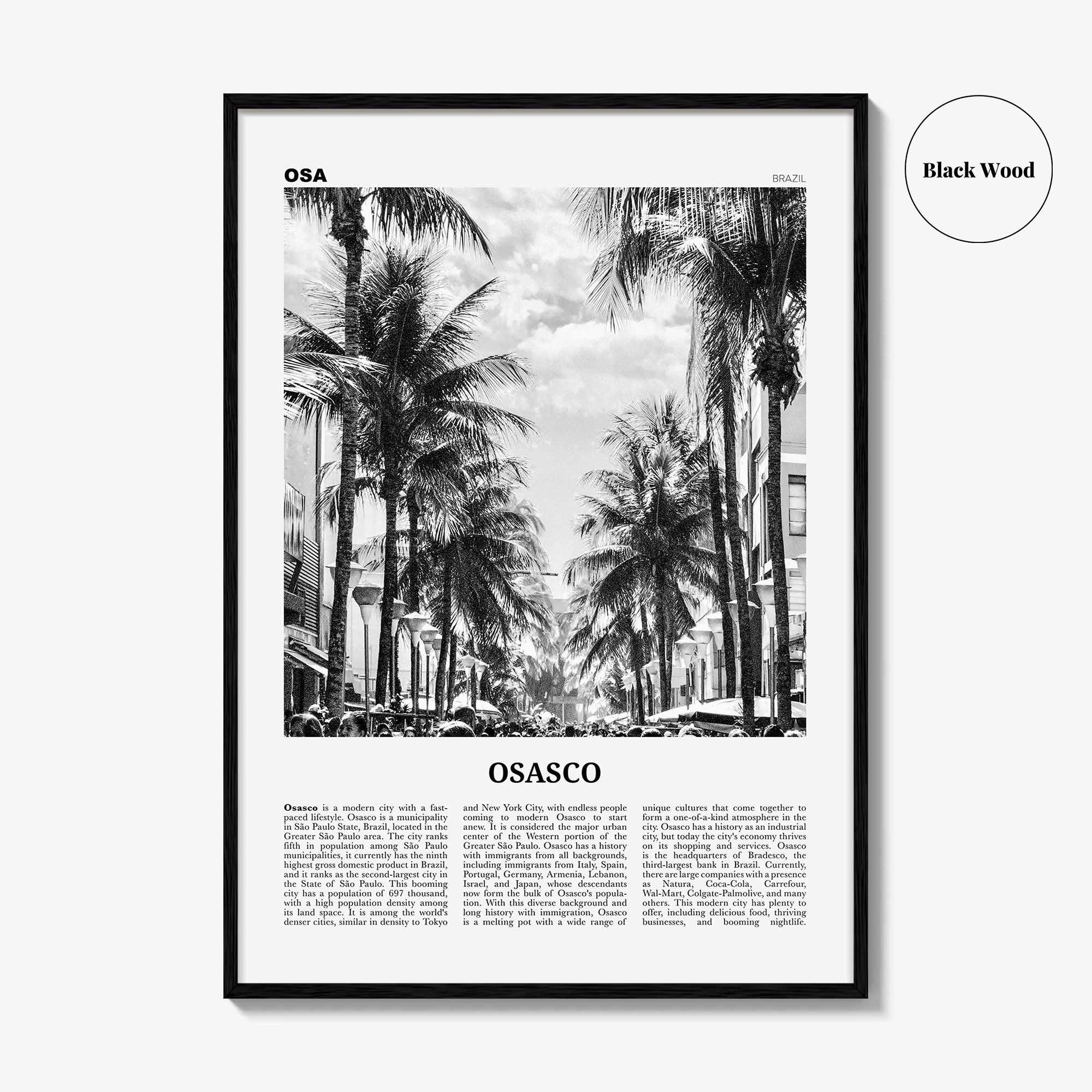 Osasco Print Black and White, Osasco Wall Art, Osasco Poster, Osasco Photo, Osasco Wall Decor, Brazil, Brasil, South America