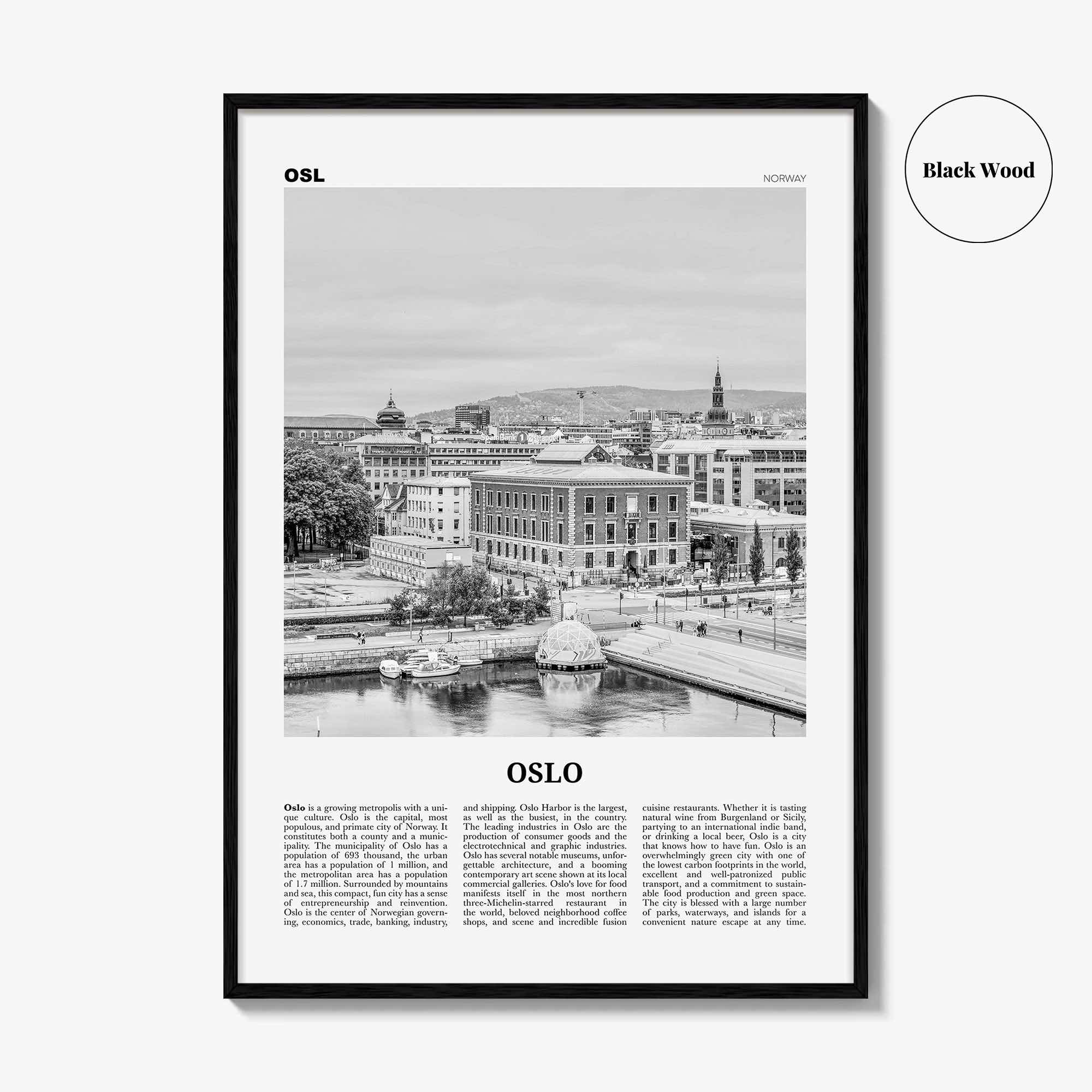 Oslo Print Black and White No 1, Oslo Wall Art, Oslo Poster, Oslo Photo, Oslo Wall Decor, City Art Print, Norge, Norway, Europe