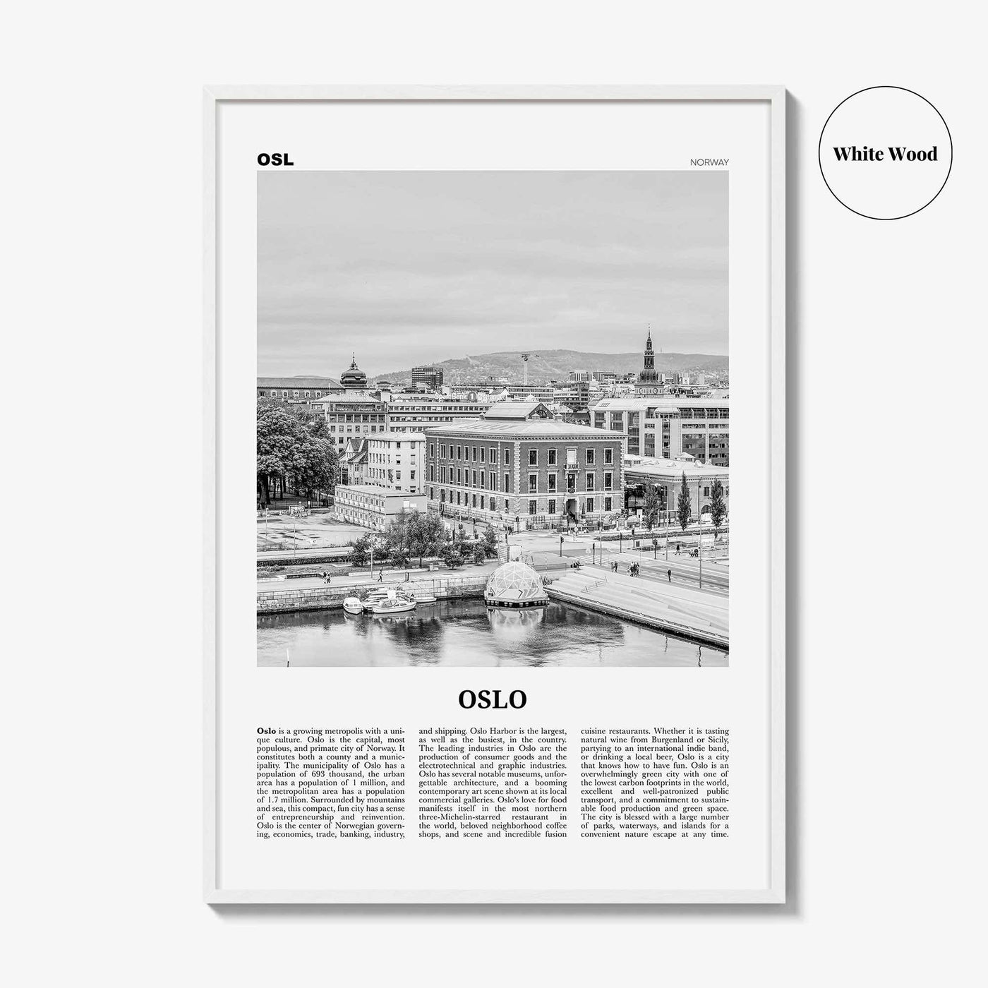 Oslo Print Black and White No 1, Oslo Wall Art, Oslo Poster, Oslo Photo, Oslo Wall Decor, City Art Print, Norge, Norway, Europe