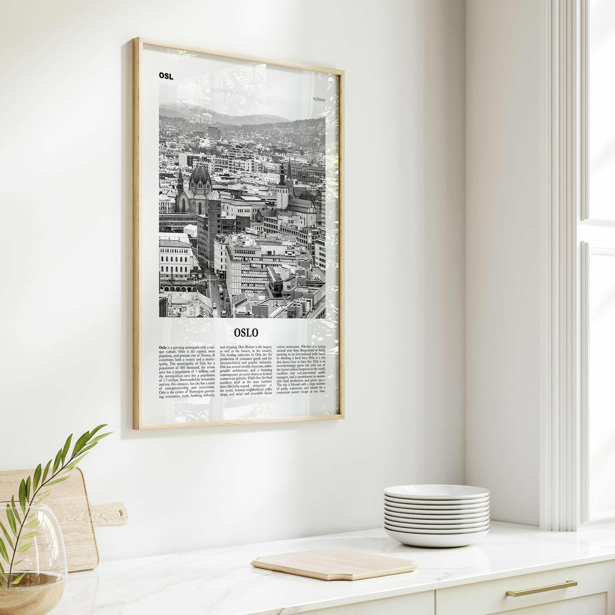 Oslo Print Black and White No 2, Oslo Wall Art, Oslo Poster, Oslo Photo, Oslo Wall Decor, City Art Print, Norge, Norway, Europe