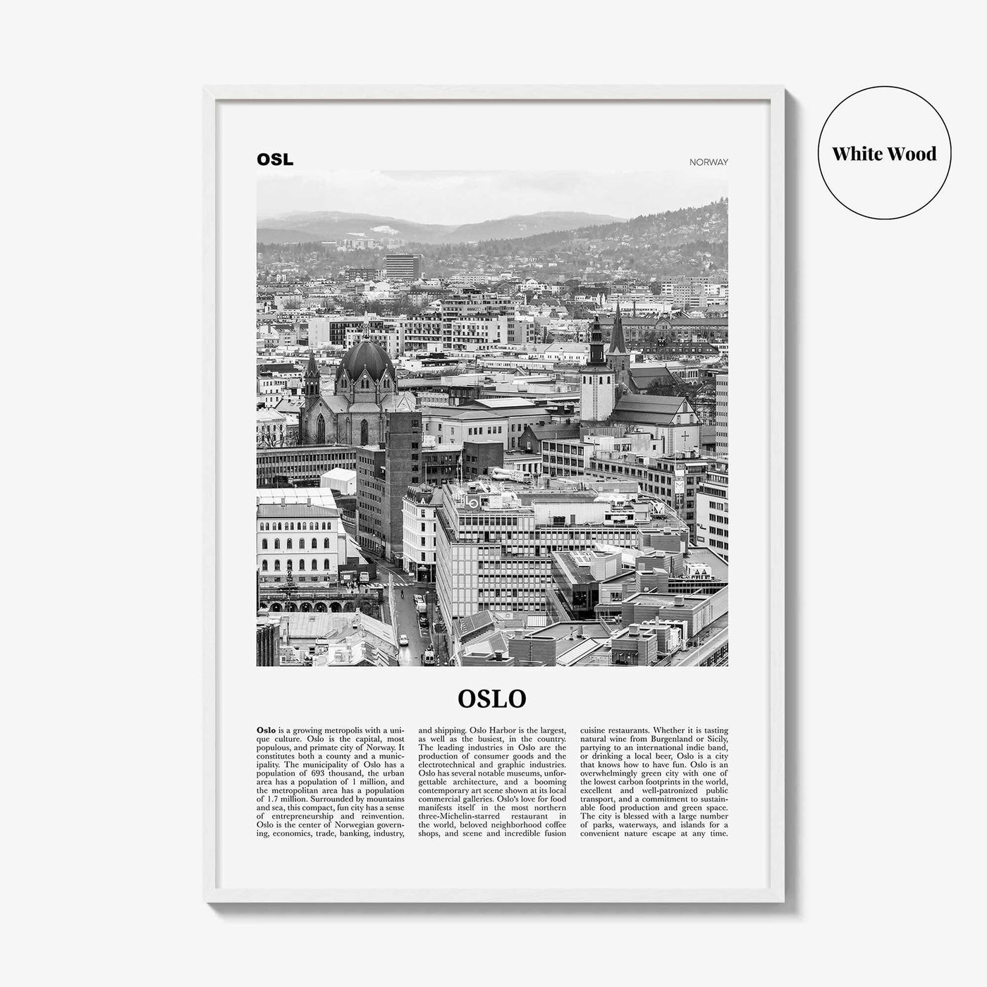 Oslo Print Black and White No 2, Oslo Wall Art, Oslo Poster, Oslo Photo, Oslo Wall Decor, City Art Print, Norge, Norway, Europe