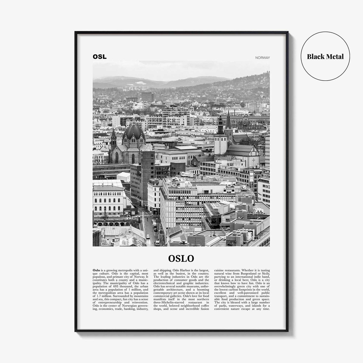 Oslo Print Black and White No 2, Oslo Wall Art, Oslo Poster, Oslo Photo, Oslo Wall Decor, City Art Print, Norge, Norway, Europe