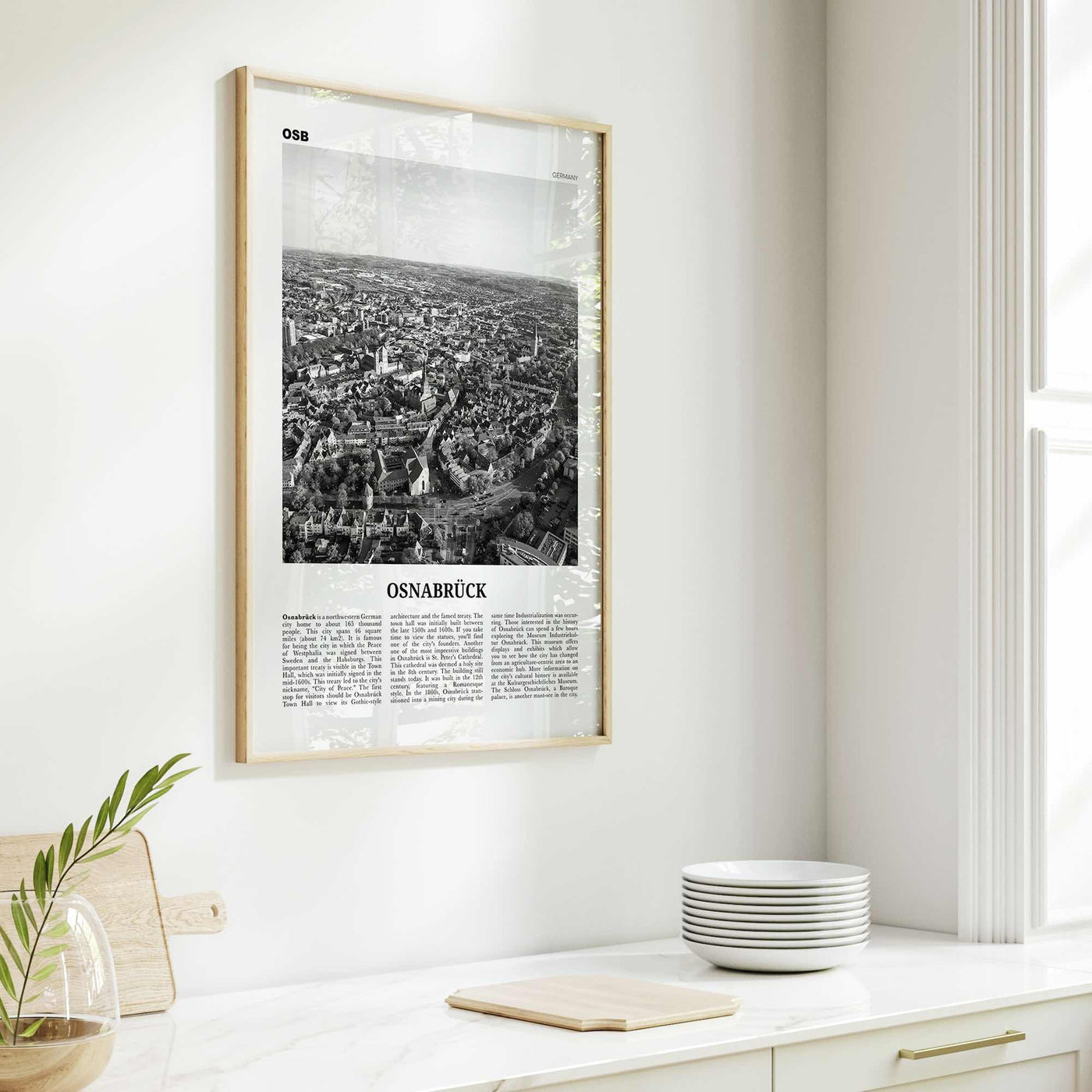 Osnabruck Print Black and White, Osnabrück Wall Art, Osnabrück Poster, Osnabrück Photo, Osnabrück Wall Décor, Osnabrück Map, Germany