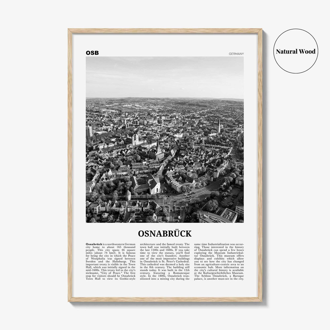 Osnabruck Print Black and White, Osnabrück Wall Art, Osnabrück Poster, Osnabrück Photo, Osnabrück Wall Décor, Osnabrück Map, Germany