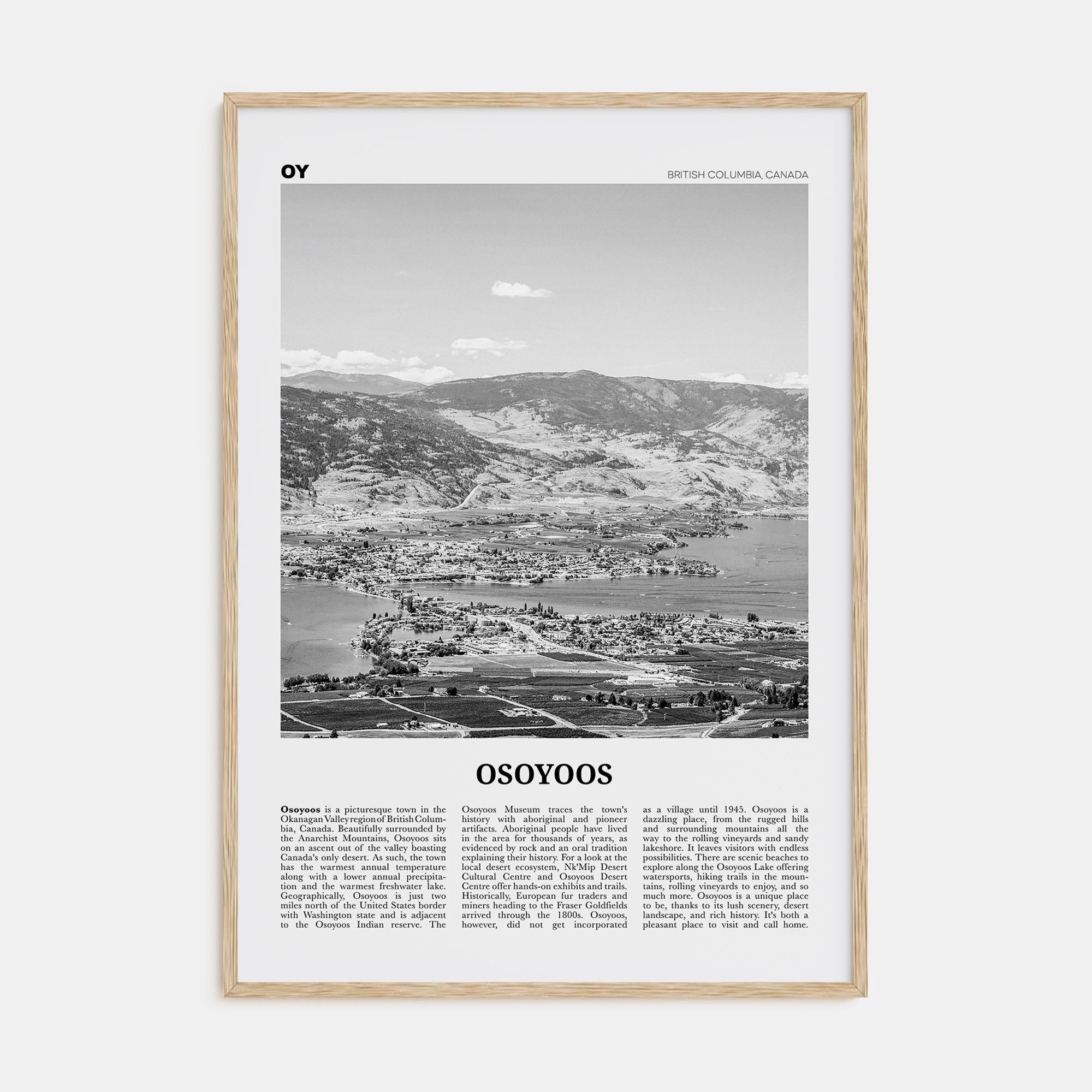Osoyoos Travel B&W Poster