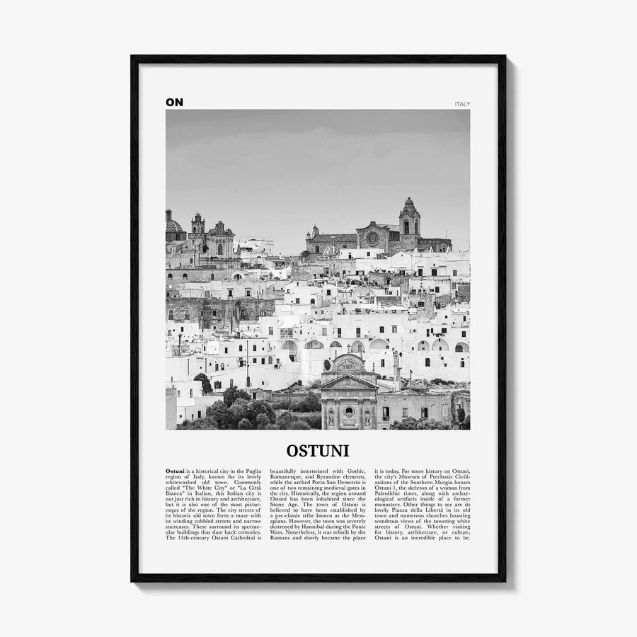 Ostuni Print Black and White, Ostuni Wall Art, Ostuni Poster, Ostuni Photo, Ostuni Wall Décor, Ostuni Map, Italy, Puglia