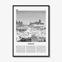 Ostuni Print Black and White, Ostuni Wall Art, Ostuni Poster, Ostuni Photo, Ostuni Wall Décor, Ostuni Map, Italy, Puglia