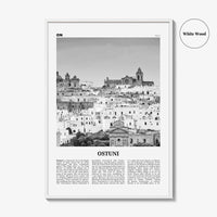 Ostuni Print Black and White, Ostuni Wall Art, Ostuni Poster, Ostuni Photo, Ostuni Wall Décor, Ostuni Map, Italy, Puglia