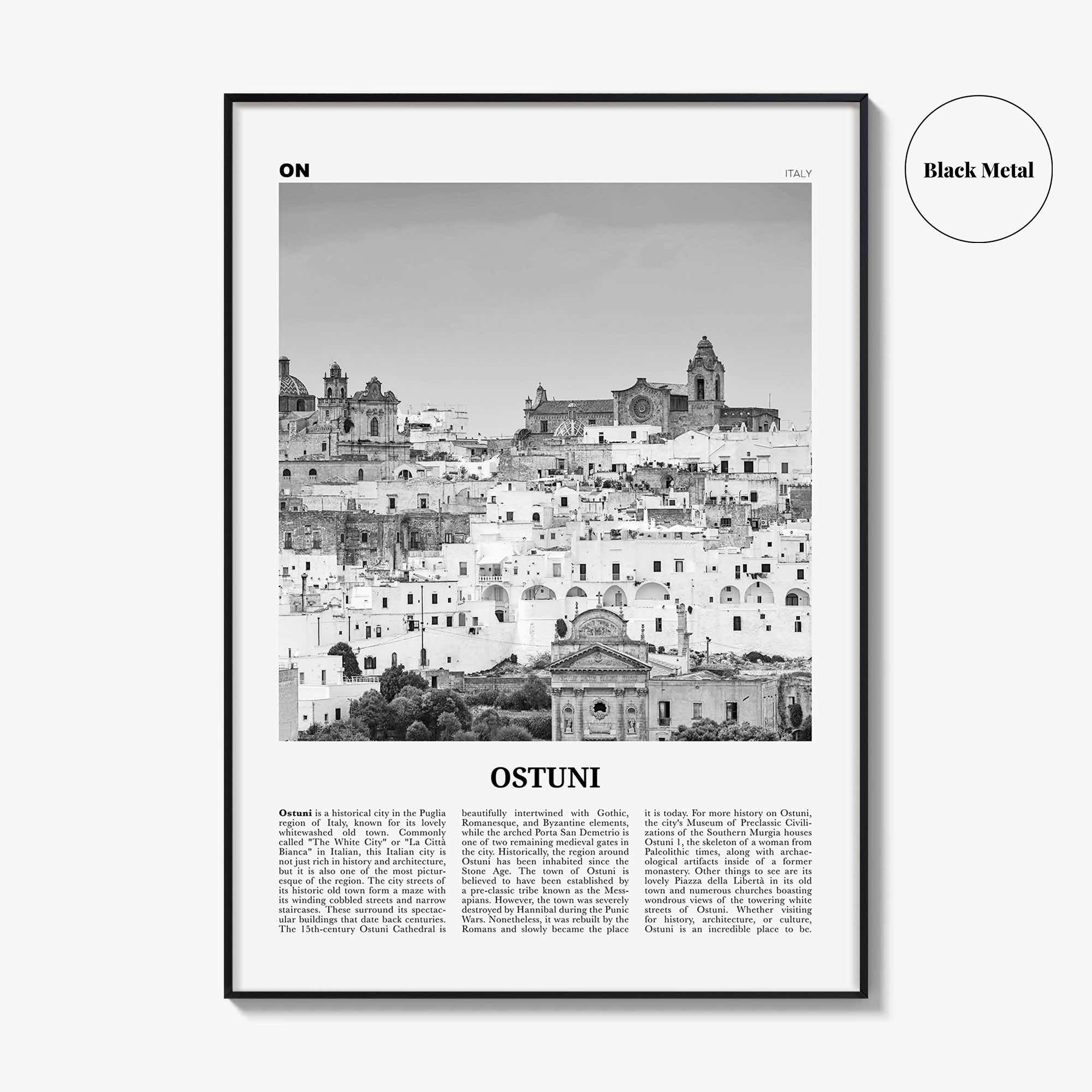 Ostuni Print Black and White, Ostuni Wall Art, Ostuni Poster, Ostuni Photo, Ostuni Wall Décor, Ostuni Map, Italy, Puglia