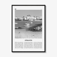 Otranto Print Black and White, Otranto Wall Art, Otranto Poster, Otranto Photo, Otranto Wall Décor, Otranto Map, Italy