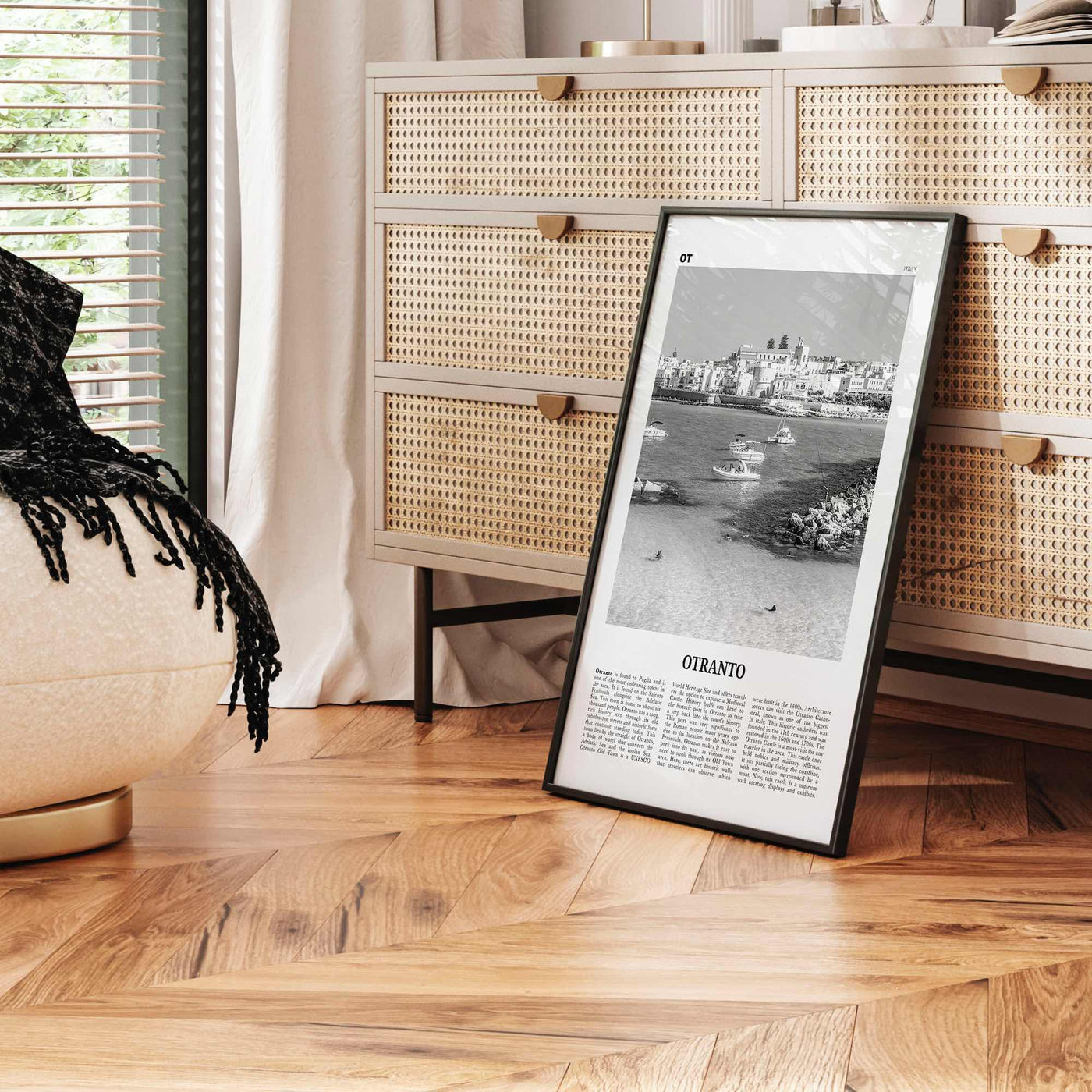 Otranto Print Black and White, Otranto Wall Art, Otranto Poster, Otranto Photo, Otranto Wall Décor, Otranto Map, Italy