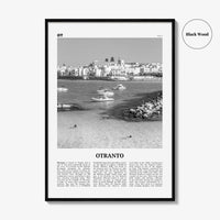Otranto Print Black and White, Otranto Wall Art, Otranto Poster, Otranto Photo, Otranto Wall Décor, Otranto Map, Italy