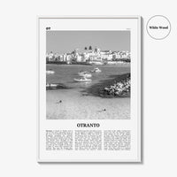 Otranto Print Black and White, Otranto Wall Art, Otranto Poster, Otranto Photo, Otranto Wall Décor, Otranto Map, Italy