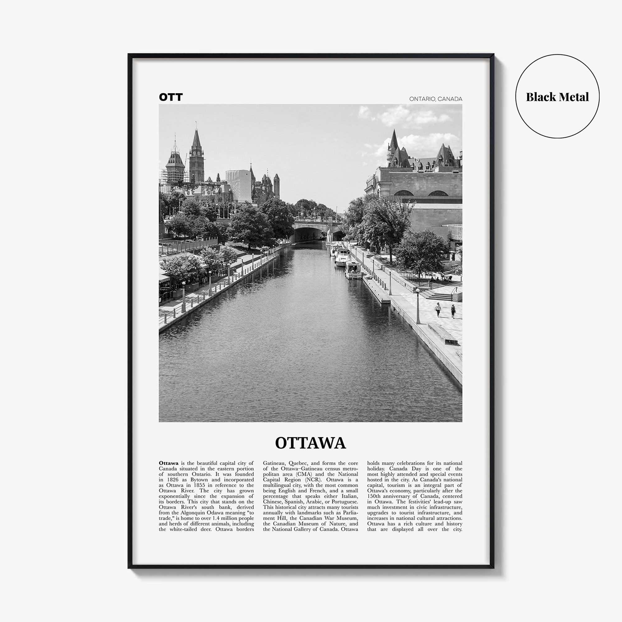 Ottawa Print Black and White No 1, Ottawa Wall Art, Ottawa Poster, Ottawa Photo, Ottawa Wall Décor, Ontario, Canada, Gatineau, Quebec