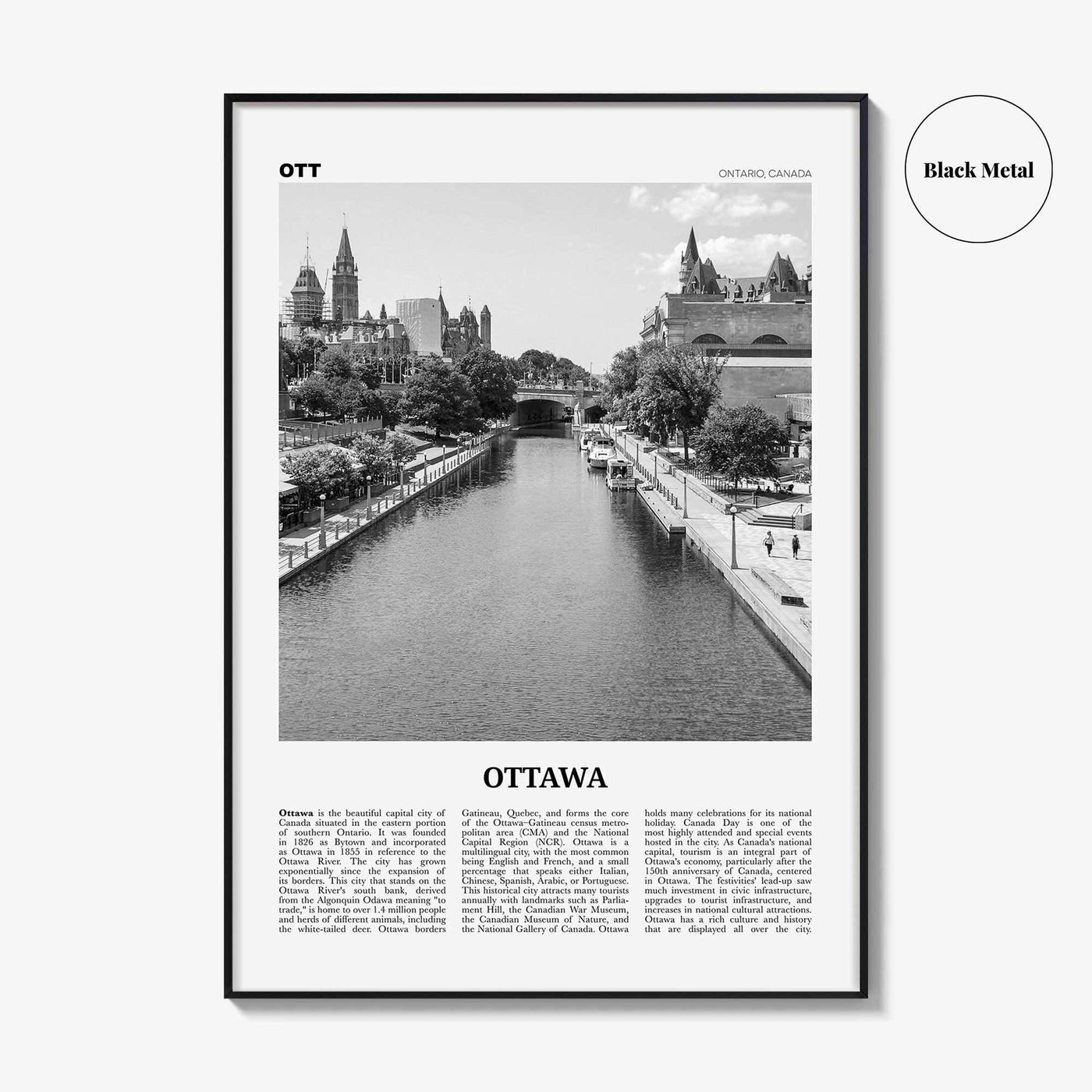 Ottawa Print Black and White No 1, Ottawa Wall Art, Ottawa Poster, Ottawa Photo, Ottawa Wall Décor, Ontario, Canada, Gatineau, Quebec