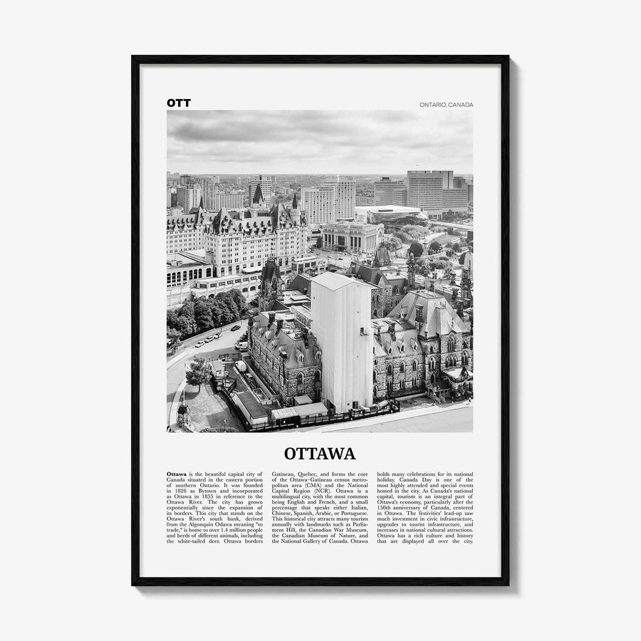 Ottawa Print Black and White No 2, Ottawa Wall Art, Ottawa Poster, Ottawa Photo, Ottawa Wall Décor, Ontario, Canada, Gatineau, Quebec