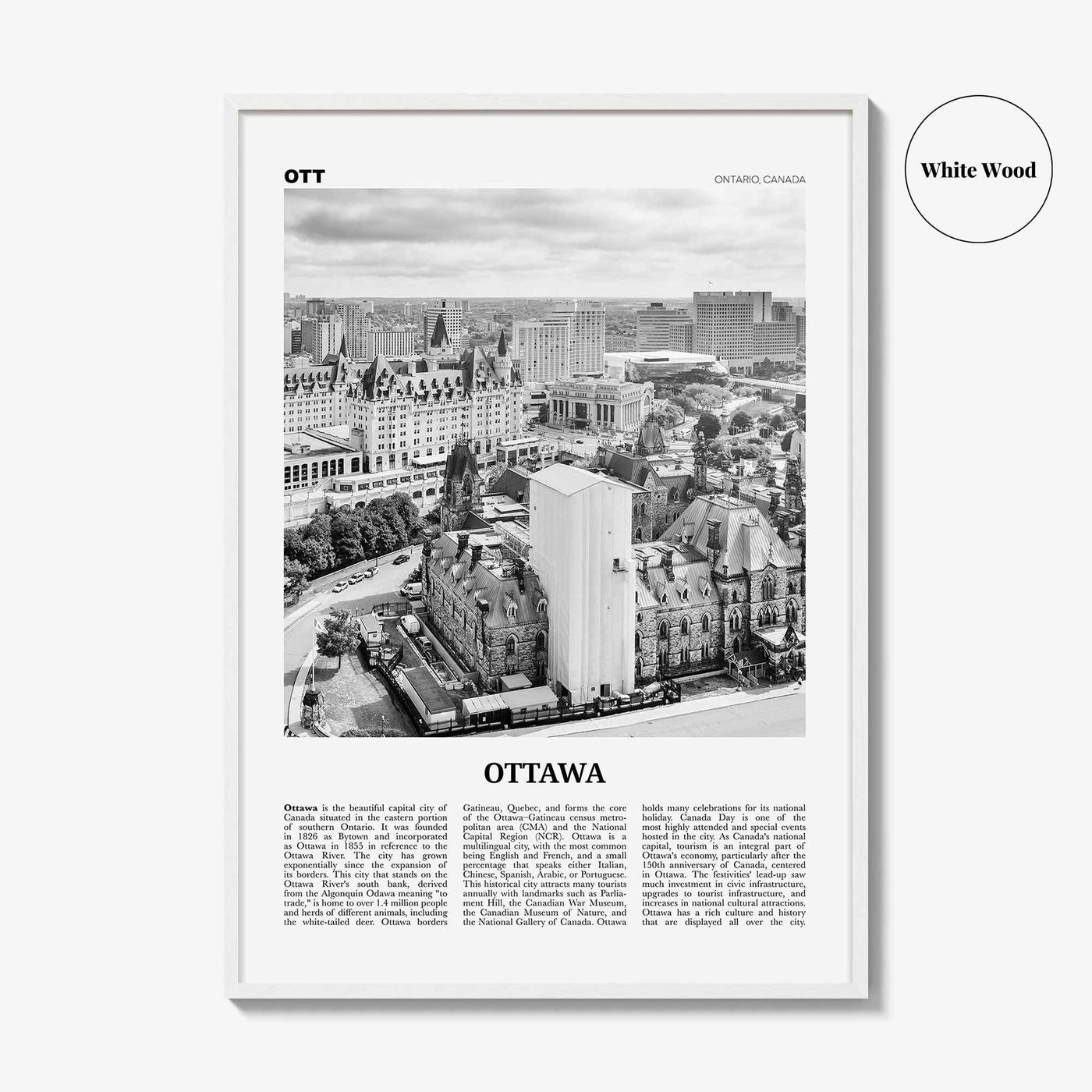 Ottawa Print Black and White No 2, Ottawa Wall Art, Ottawa Poster, Ottawa Photo, Ottawa Wall Décor, Ontario, Canada, Gatineau, Quebec