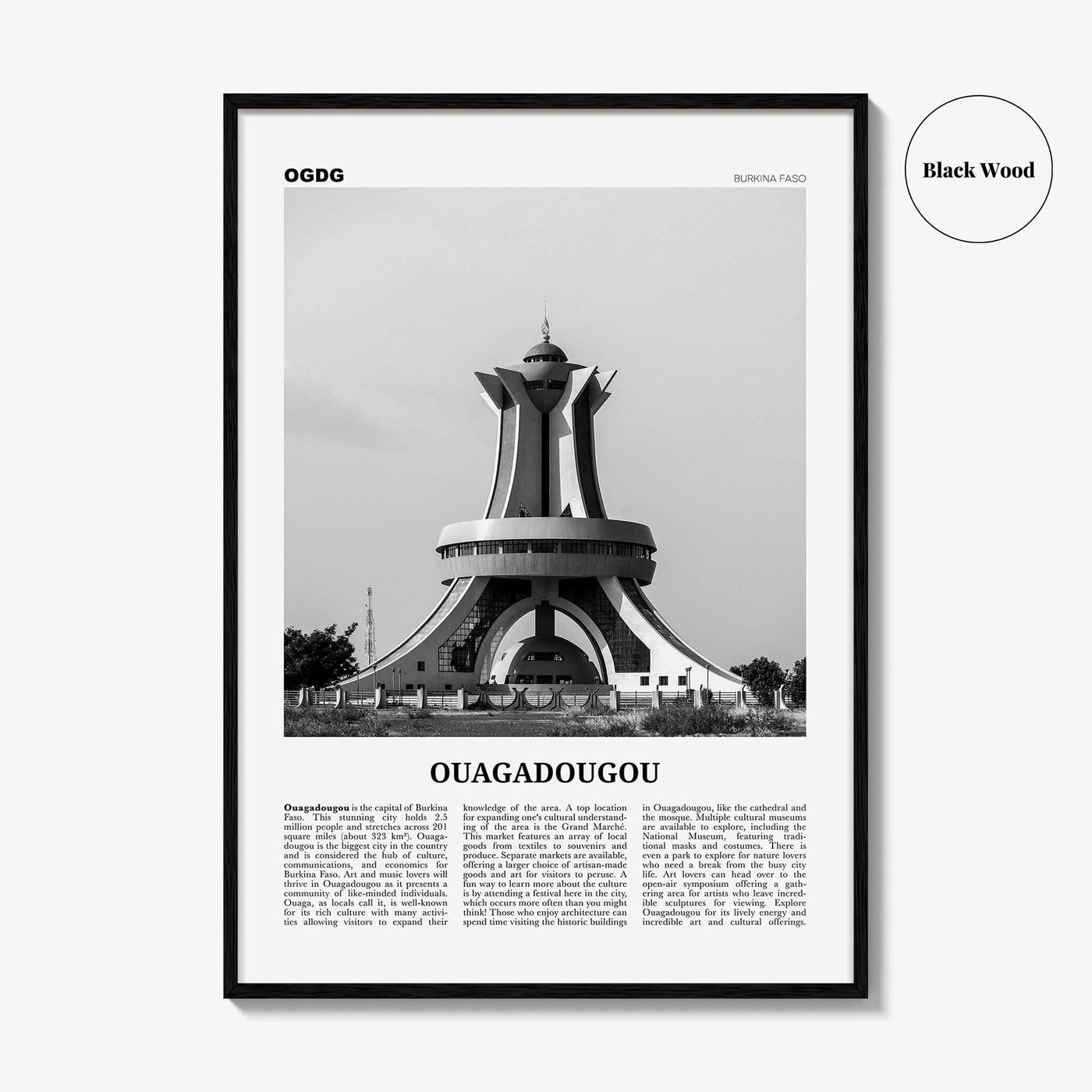 Ouagadougou Print Black and White, Ouagadougou Wall Art, Ouagadougou Poster, Ouagadougou Photo, Ouagadougou Wall Décor, Burkina Faso
