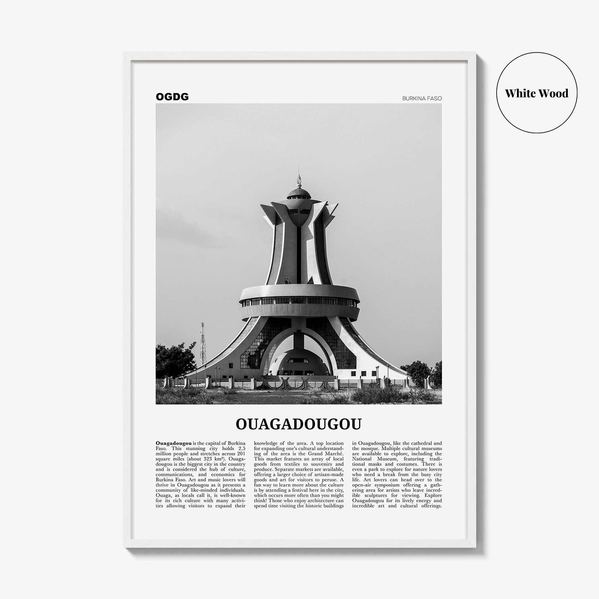Ouagadougou Print Black and White, Ouagadougou Wall Art, Ouagadougou Poster, Ouagadougou Photo, Ouagadougou Wall Décor, Burkina Faso