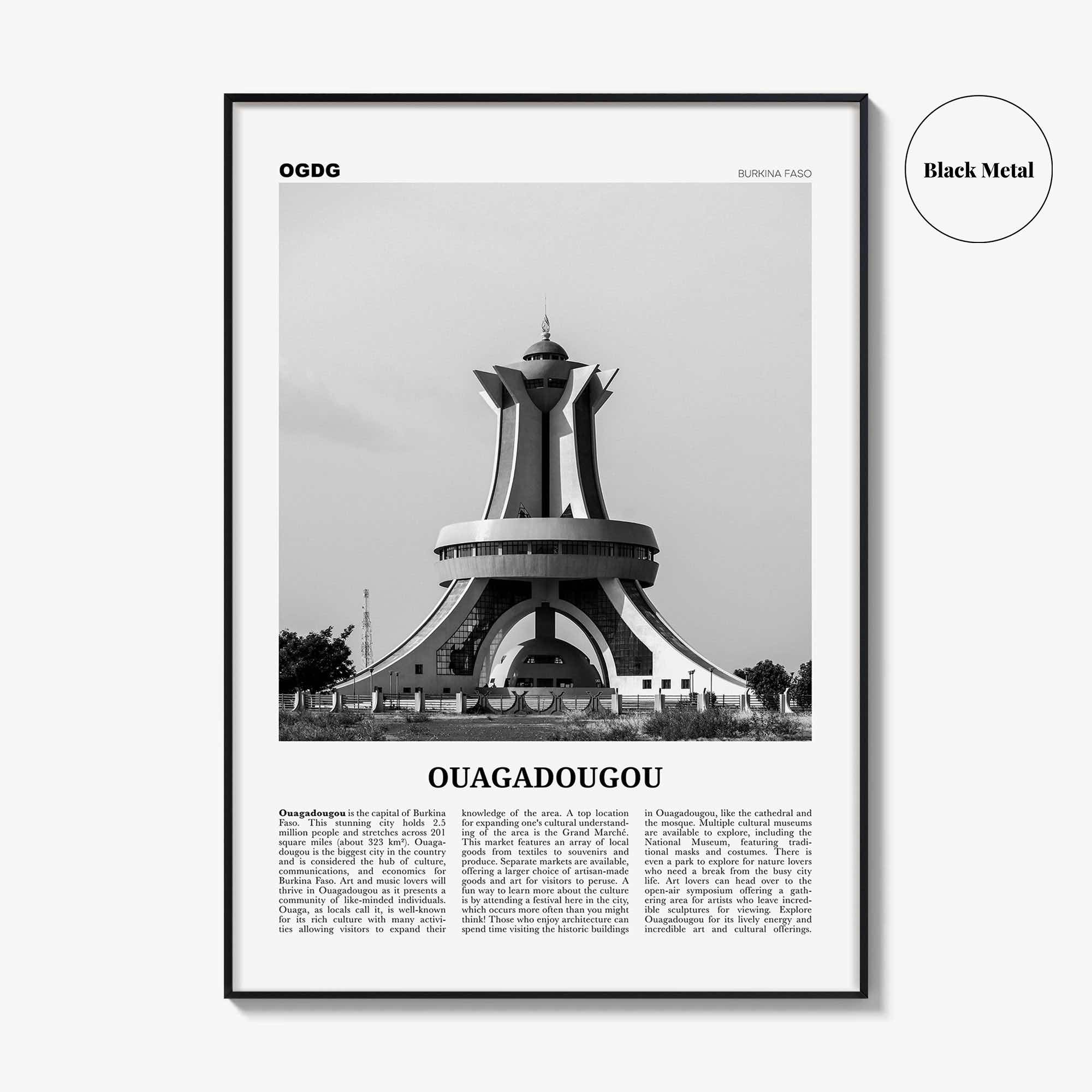 Ouagadougou Print Black and White, Ouagadougou Wall Art, Ouagadougou Poster, Ouagadougou Photo, Ouagadougou Wall Décor, Burkina Faso