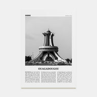 Ouagadougou Travel B&W Poster