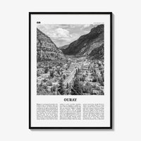 Ouray Print Black and White, Ouray Wall Art, Ouray Poster, Ouray Photo, Ouray Wall Décor, Ouray Map, Colorado, USA