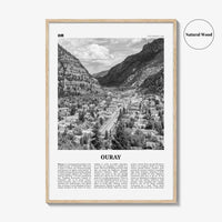 Ouray Print Black and White, Ouray Wall Art, Ouray Poster, Ouray Photo, Ouray Wall Décor, Ouray Map, Colorado, USA