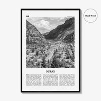 Ouray Print Black and White, Ouray Wall Art, Ouray Poster, Ouray Photo, Ouray Wall Décor, Ouray Map, Colorado, USA
