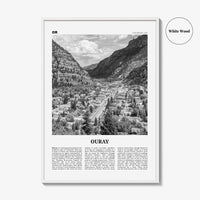 Ouray Print Black and White, Ouray Wall Art, Ouray Poster, Ouray Photo, Ouray Wall Décor, Ouray Map, Colorado, USA