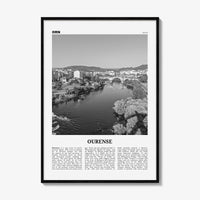 Ourense Print Black and White, Ourense Wall Art, Ourense Poster, Ourense Photo, Ourense Wall Décor, Ourense Map, Spain
