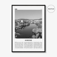 Ourense Print Black and White, Ourense Wall Art, Ourense Poster, Ourense Photo, Ourense Wall Décor, Ourense Map, Spain