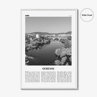 Ourense Print Black and White, Ourense Wall Art, Ourense Poster, Ourense Photo, Ourense Wall Décor, Ourense Map, Spain