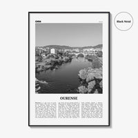 Ourense Print Black and White, Ourense Wall Art, Ourense Poster, Ourense Photo, Ourense Wall Décor, Ourense Map, Spain
