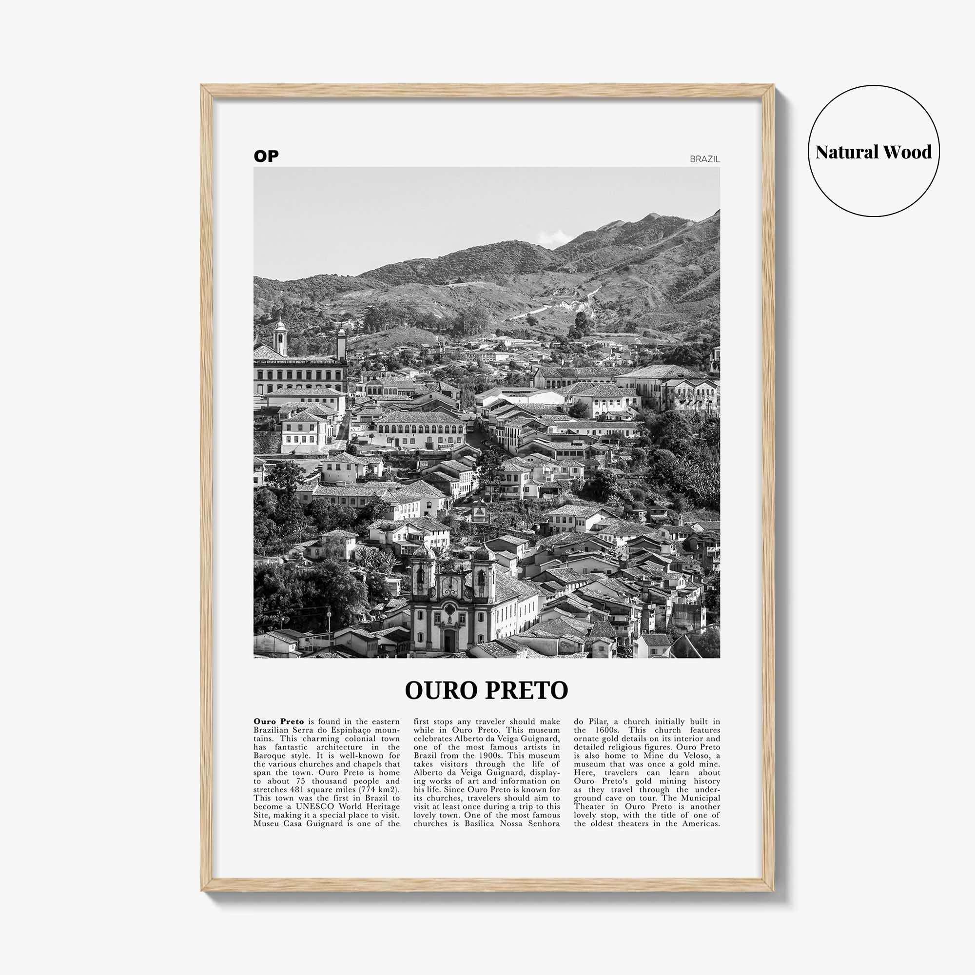 Ouro Preto Print Black and White, Ouro Preto Wall Art, Ouro Preto Poster, Ouro Preto Photo, Ouro Preto Wall Décor, Ouro Preto Map, Brazil