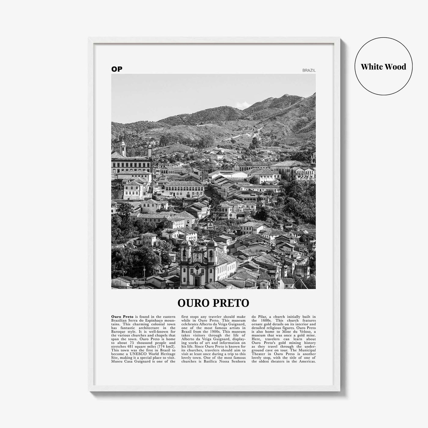 Ouro Preto Print Black and White, Ouro Preto Wall Art, Ouro Preto Poster, Ouro Preto Photo, Ouro Preto Wall Décor, Ouro Preto Map, Brazil