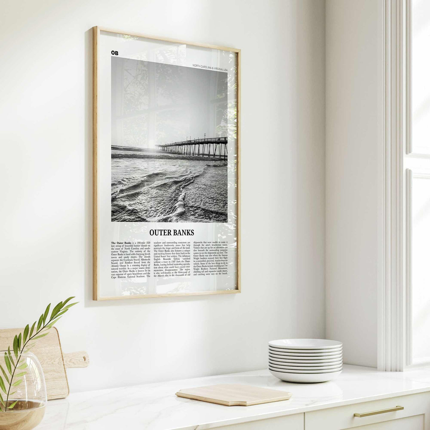 Outer Banks Print Black and White, Outer Banks Wall Art, Outer Banks Poster, Outer Banks Photo, North Carolina, USA, United States