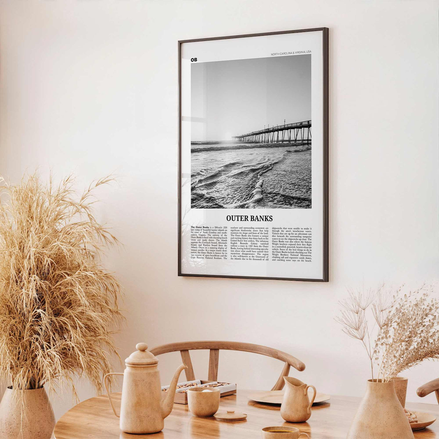 Outer Banks Print Black and White, Outer Banks Wall Art, Outer Banks Poster, Outer Banks Photo, North Carolina, USA, United States