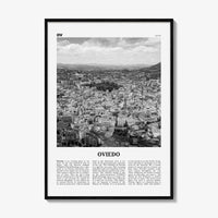 Oviedo Print Black and White, Oviedo Wall Art, Oviedo Poster, Oviedo Photo, Oviedo Wall Décor, Oviedo Map, Spain
