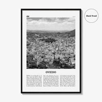 Oviedo Print Black and White, Oviedo Wall Art, Oviedo Poster, Oviedo Photo, Oviedo Wall Décor, Oviedo Map, Spain