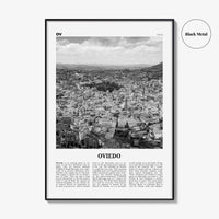 Oviedo Print Black and White, Oviedo Wall Art, Oviedo Poster, Oviedo Photo, Oviedo Wall Décor, Oviedo Map, Spain