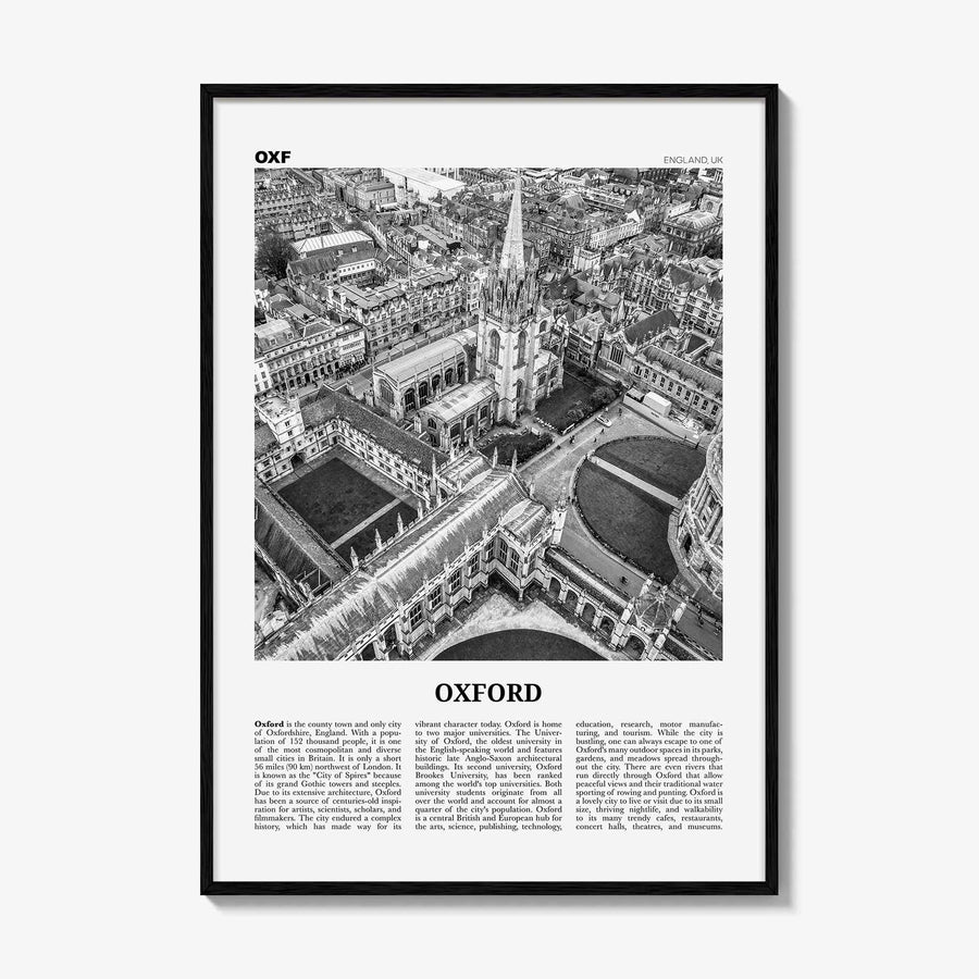 Oxford Print Black and White England, Oxford Wall Art, Oxford Poster, University of Oxford, Oxford Wall Décor, UK, United Kingdom