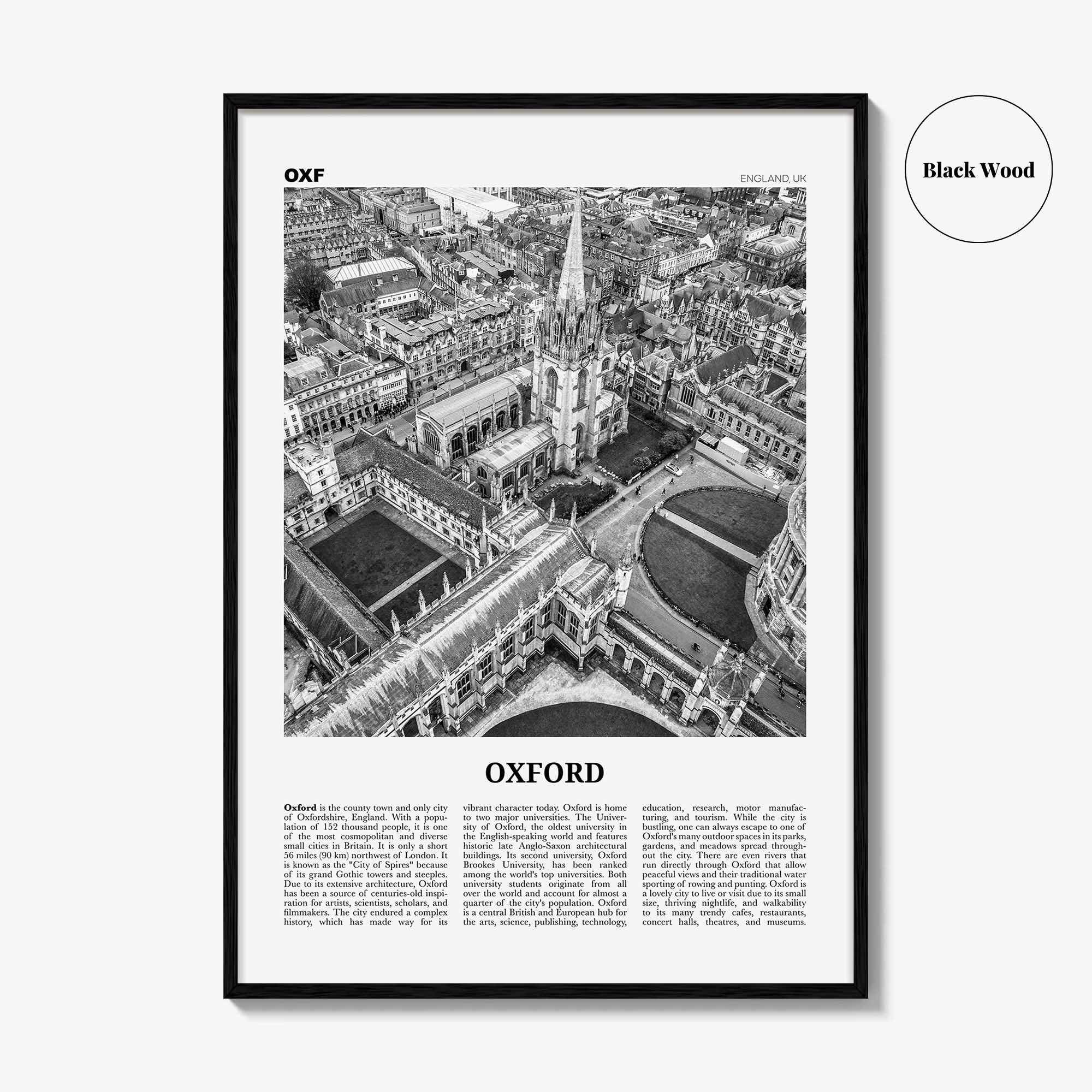 Oxford Print Black and White England, Oxford Wall Art, Oxford Poster, University of Oxford, Oxford Wall Décor, UK, United Kingdom