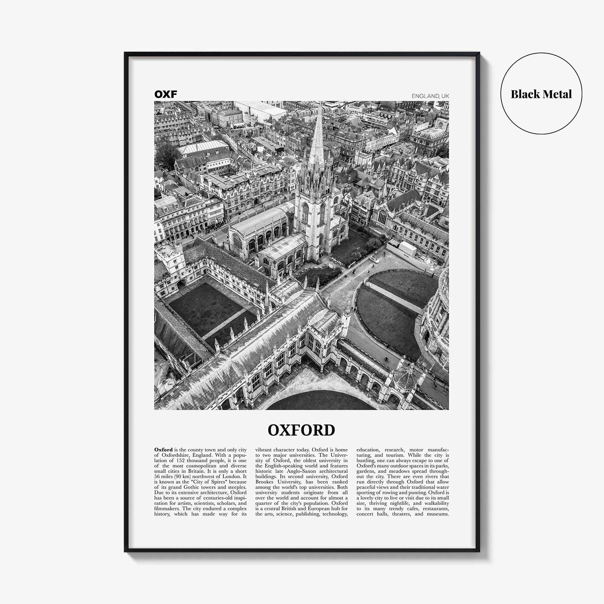 Oxford Print Black and White England, Oxford Wall Art, Oxford Poster, University of Oxford, Oxford Wall Décor, UK, United Kingdom