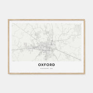 Oxford, Mississippi Map Landscape Poster