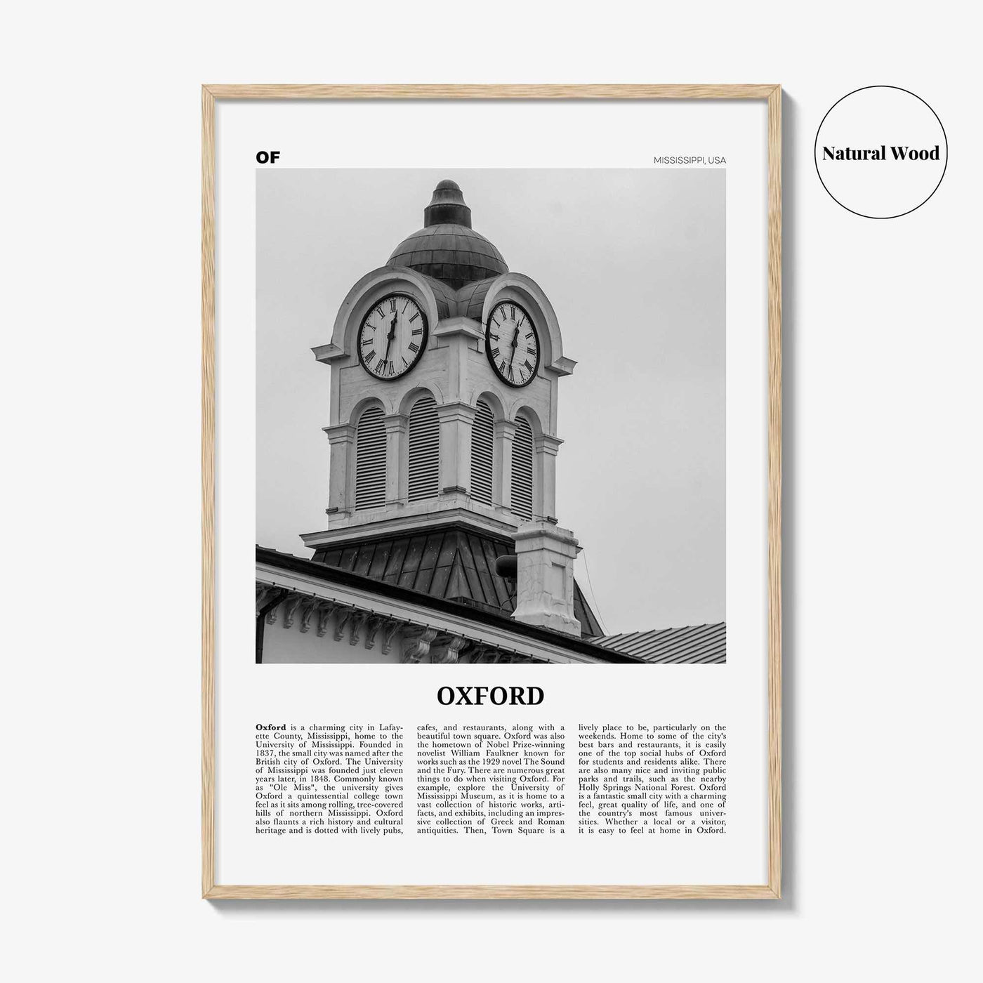 Oxford Print Black and White Mississippi, Oxford Wall Art, Oxford Poster, Oxford Photo, Oxford Wall Décor, Oxford Map, USA