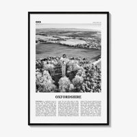 Oxfordshire Print Black and White, Oxfordshire Wall Art, Oxfordshire Poster, Oxfordshire Photo, Oxfordshire Map, England, UK, United Kingdom