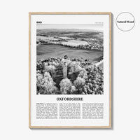 Oxfordshire Print Black and White, Oxfordshire Wall Art, Oxfordshire Poster, Oxfordshire Photo, Oxfordshire Map, England, UK, United Kingdom