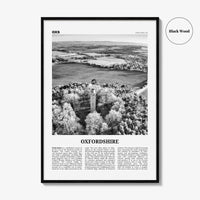 Oxfordshire Print Black and White, Oxfordshire Wall Art, Oxfordshire Poster, Oxfordshire Photo, Oxfordshire Map, England, UK, United Kingdom