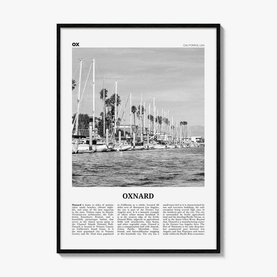 Oxnard Print Black and White, Oxnard Wall Art, Oxnard Poster, Oxnard Photo, Oxnard Wall Decor, California, USA, United States, North America