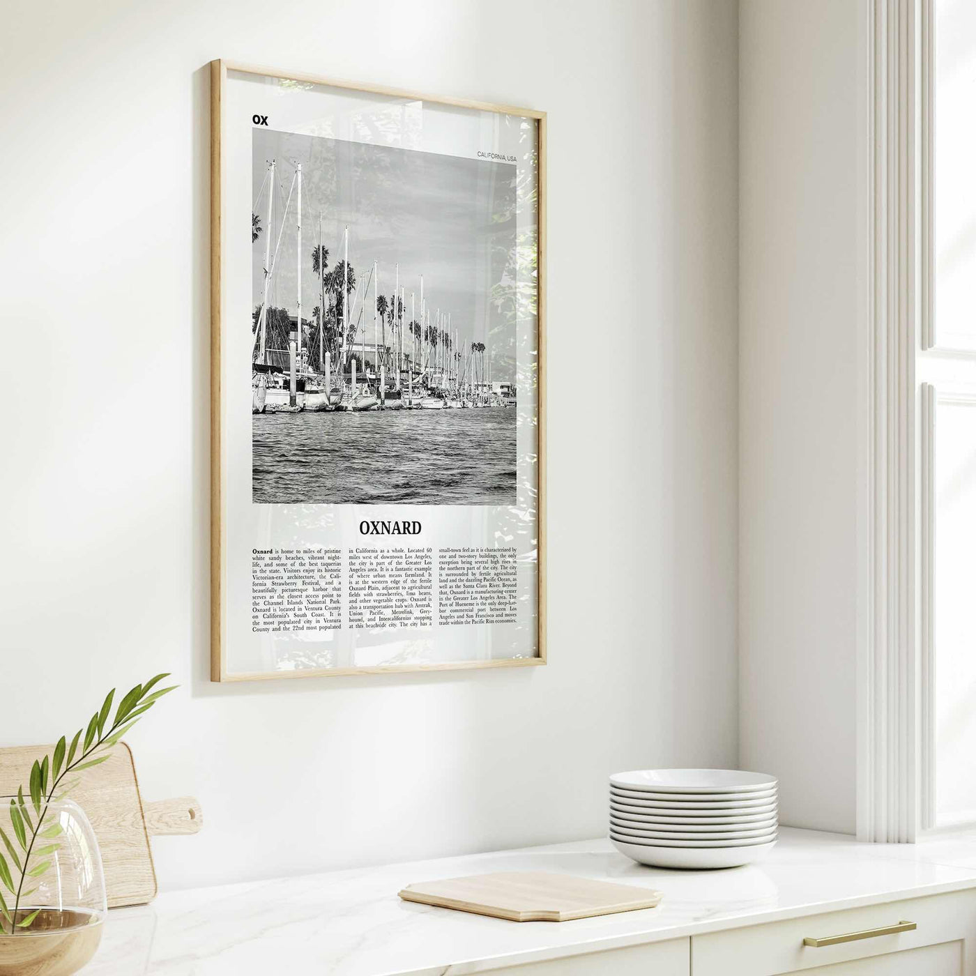 Oxnard Print Black and White, Oxnard Wall Art, Oxnard Poster, Oxnard Photo, Oxnard Wall Decor, California, USA, United States, North America